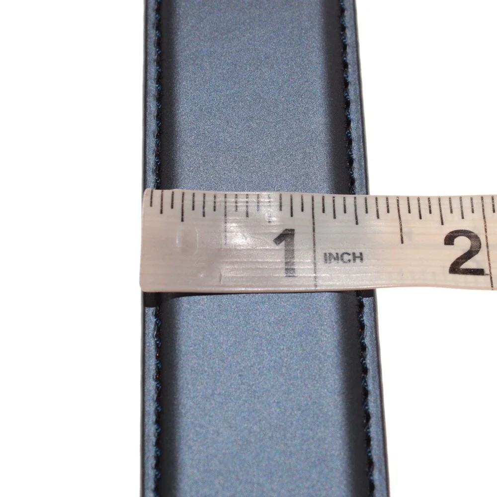 Di Bianco NWT Cut to Size Dress Belt In Solid Navy Blue Leather One Size